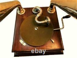 Vieille Machine Parlante Vintage Hmv Phonograph Twin-horn Antique Gramophone