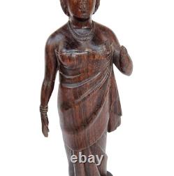 Vieille Vieille Ancienne Rosewood Fine Main Sculptée En Bois Tribal Lady Figurine / Statue