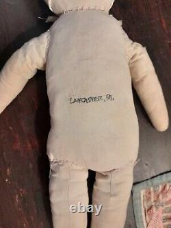 Vieille poupée en chiffon de style ancien de Lancaster, Pennsylvanie, Amish. Aafa
