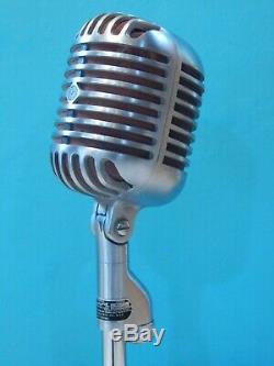 Vintage 1940s Shure 55 Fatboy Microphone Et Bureau Atlas Support Antique Déco
