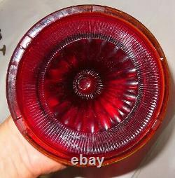 Vintage Antique Aladdin Ruby Red Beehive Oil Lampe W Modèle Original B Burner Old