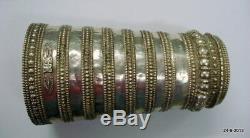 Vintage Antique Tribal Ancien Bracelet Manchette En Argent Bracelet Bracelet Bijoux De Danse Du Ventre Inde