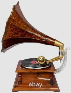 Vintage Hmv Antique Vieille Machine En Bois Gramophone Collectible Phonographe Bg 08
