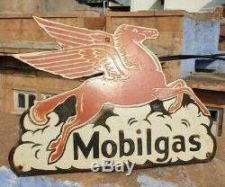 Vintage Old Antique Rare Gaz Cheval Mobil 1930 Oil Émail Board Sign