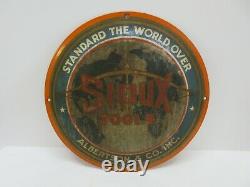 Vintage Rare Vieil Antique Metal 1940 De L'ère Sioux Outils Panneau D'usine