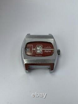 Vintage Ruhla Digital Jump Hour Antimagnétique Allemagne Rare Wrist Watch Old Retro