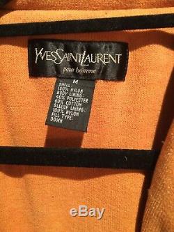 Vintage Ysl Puffer Coat Marine Orange Moyen Fits Polaire Polo Rare Ancien Retro