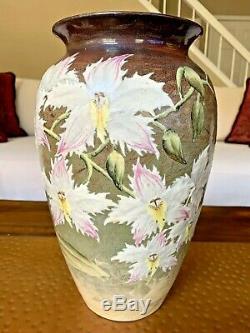 Weller Vintage Poterie Company Floral Vase Sur Glaçure Décoration Antique Vtg